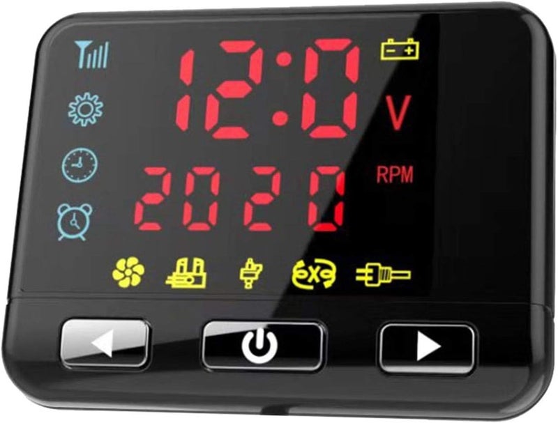 woobles 12V / 24V LCD Monitor Parking Heater Switch Car Heating Device Controller Universal for Auto Track Air Heater (Black) - Image 1